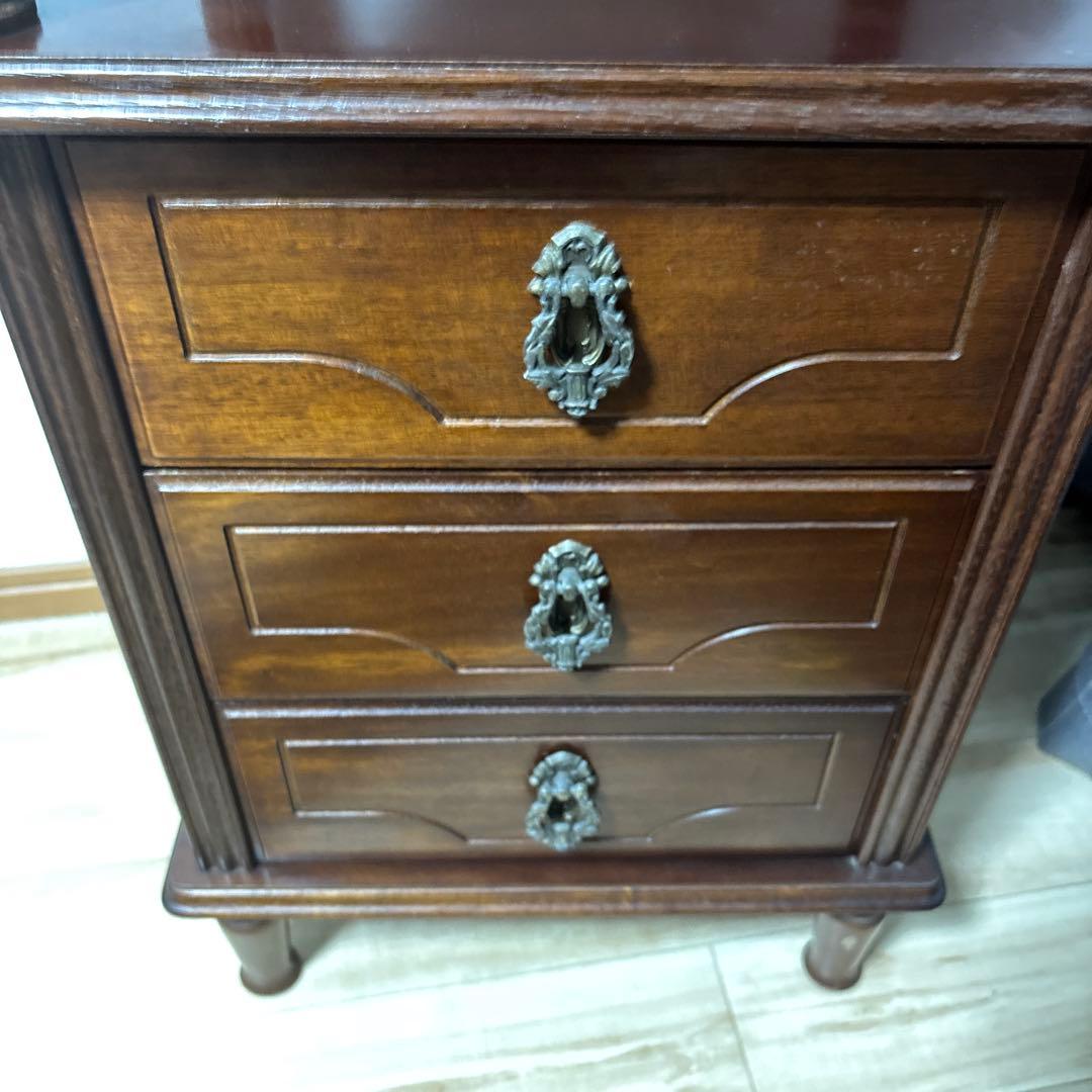 アヤノクラフト　3段引き出し付き　アンティーク　サイドテーブル　木製　最安値