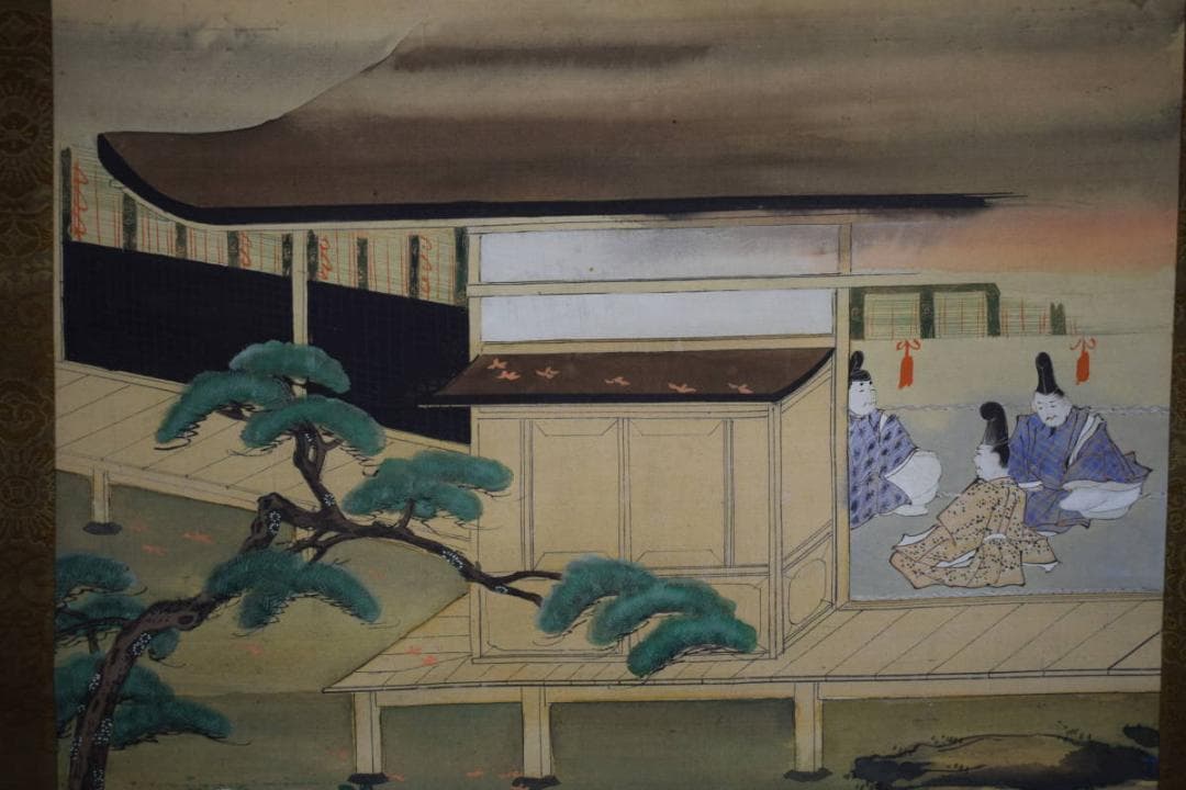 模写/土佐光貞/宮中美人画/絹表装/布袋屋掛軸HF-791