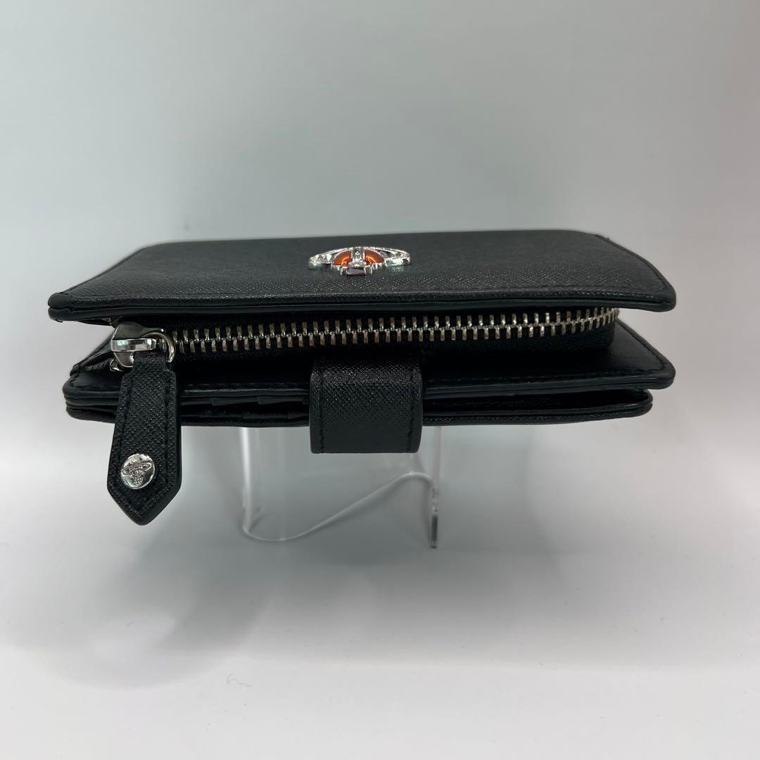 vivienne westwood 二つ折り財布　ディアマンテ　ハート　ブラック