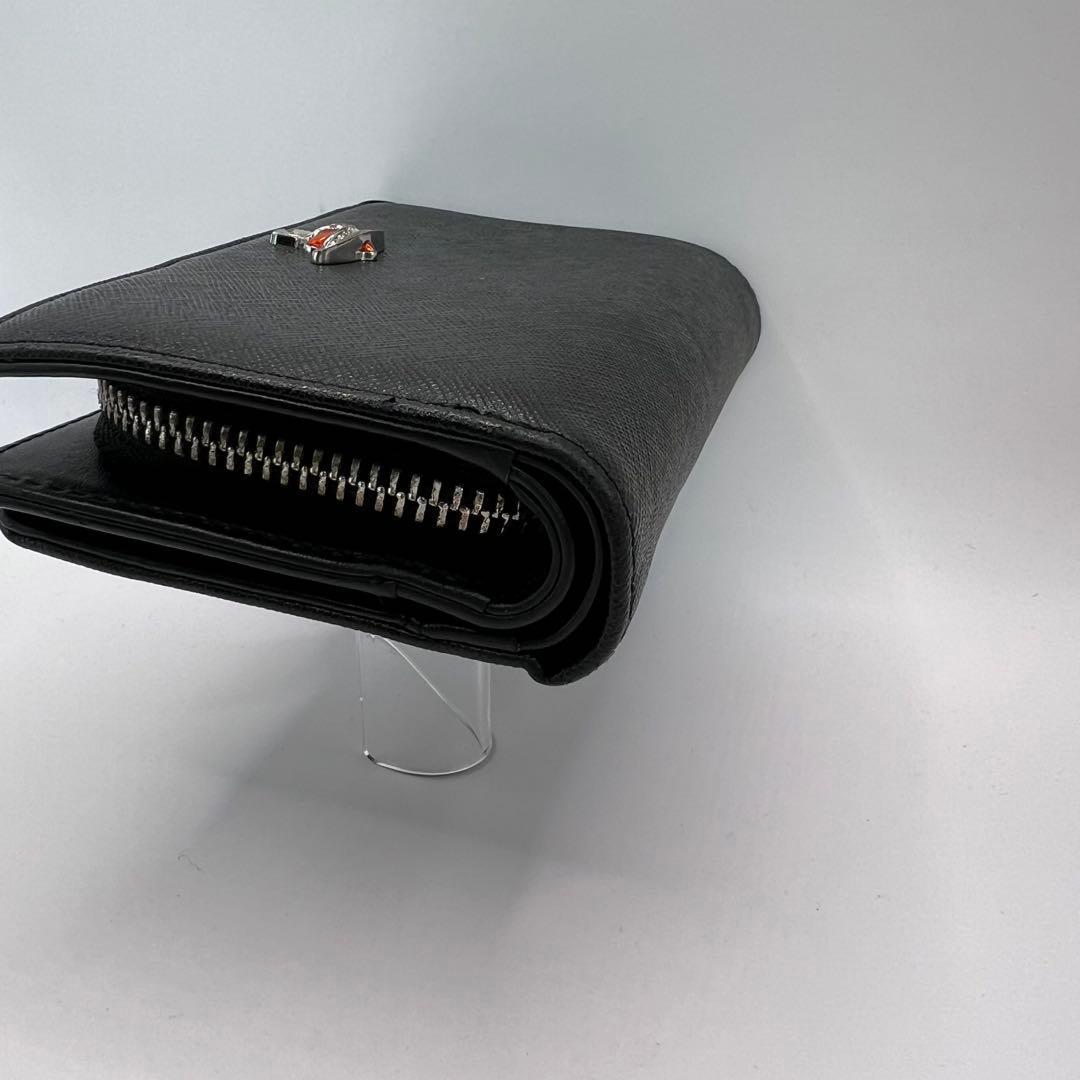 vivienne westwood 二つ折り財布　ディアマンテ　ハート　ブラック