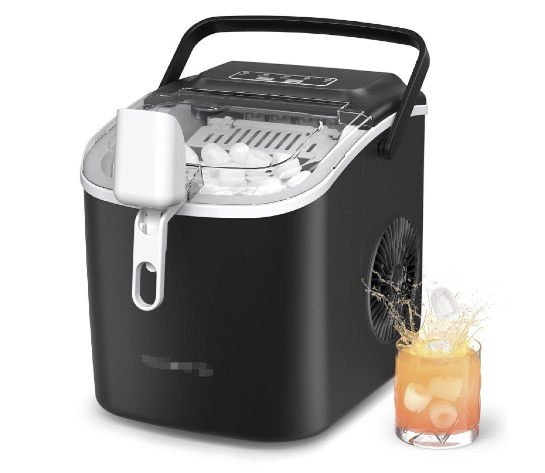 製氷機 家庭用 【高速製氷 自動洗浄機能 】 取り扱い簡単 2種類氷サイズ