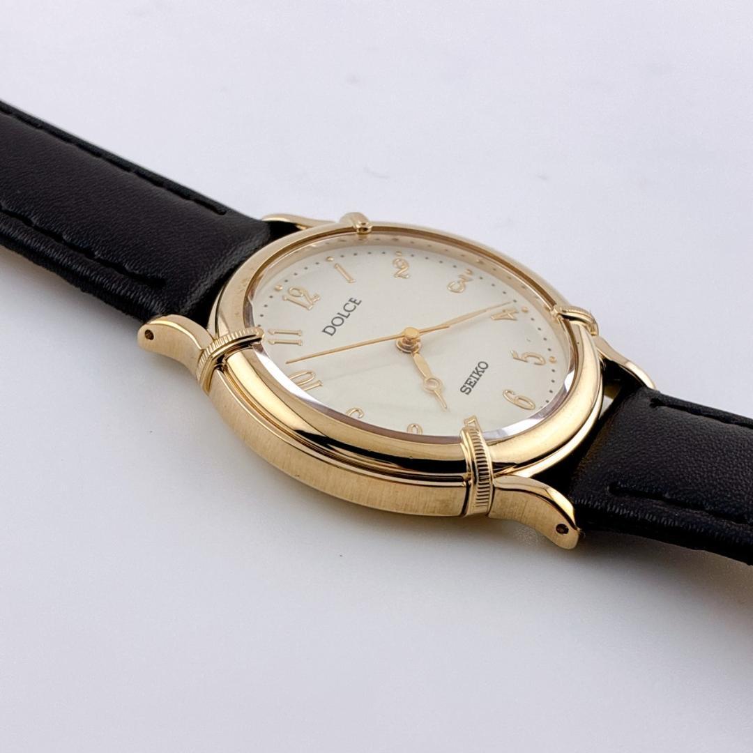 【美品/希少/電池交換済】SEIKO　DOLCE　腕時計　新品ベルト　ゴールド