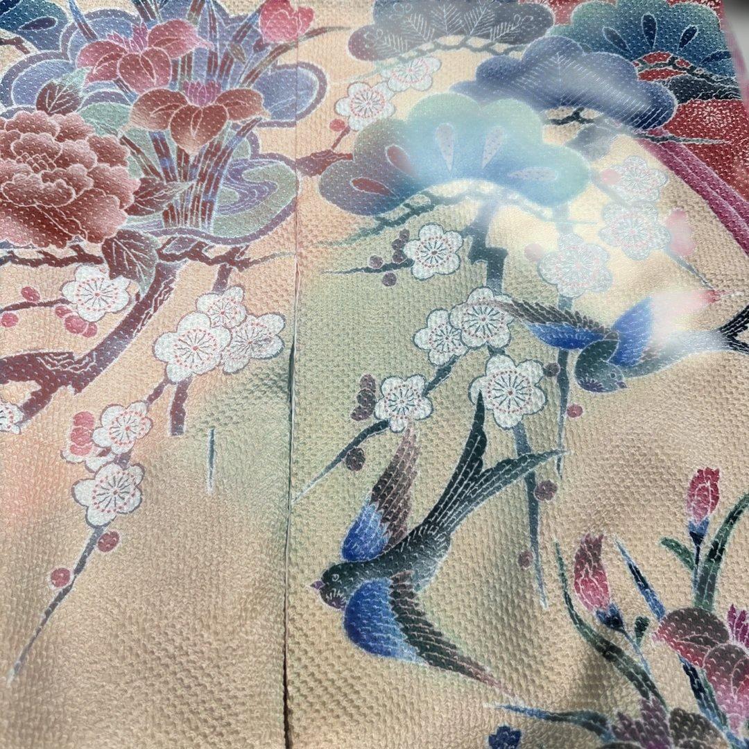 藤娘きぬたや ピンク系 牡丹松鶴 総絞り振袖