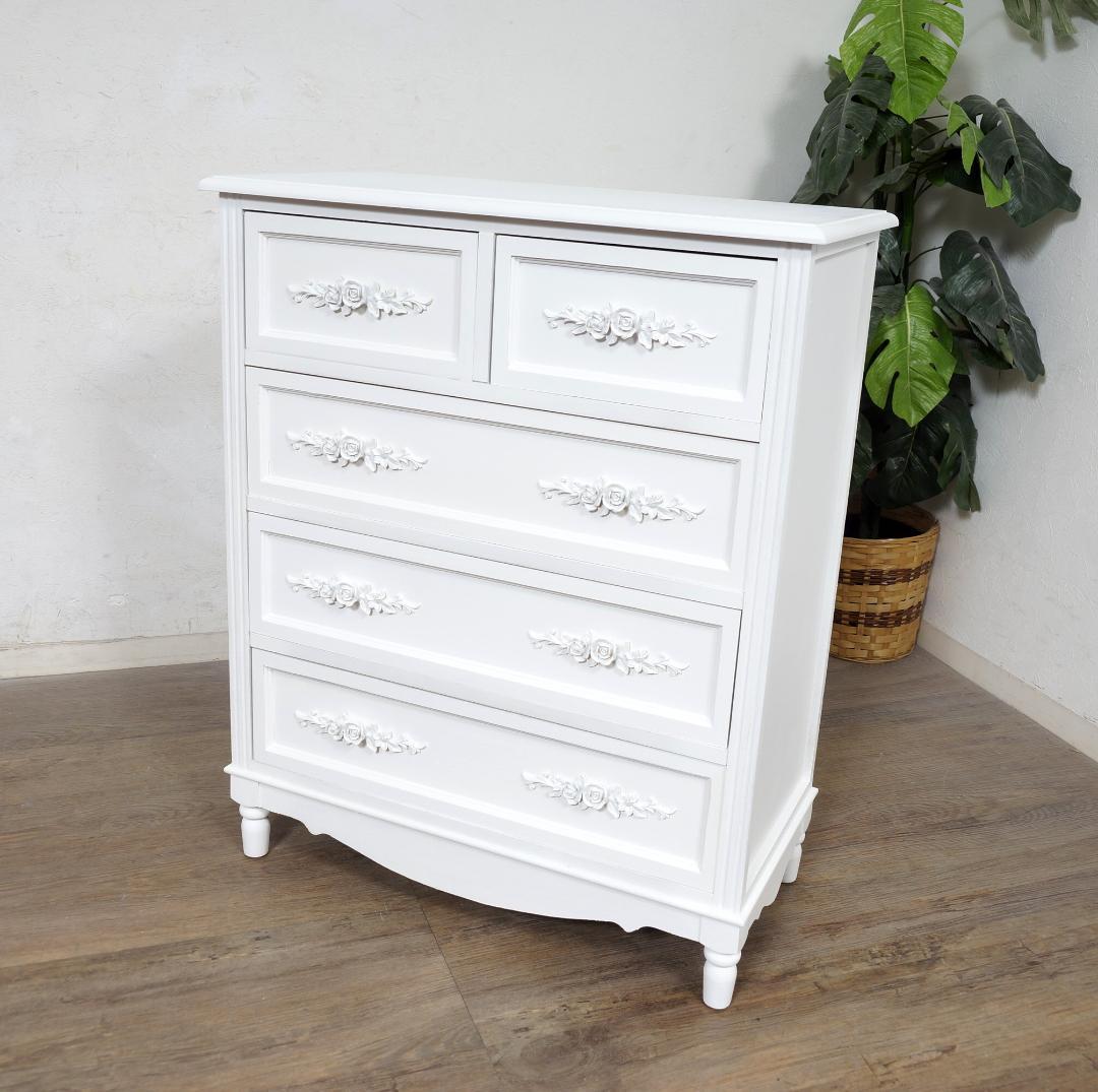 ヨーロピアン調　チェスト４段5杯　洋タンス　箪笥　完成品