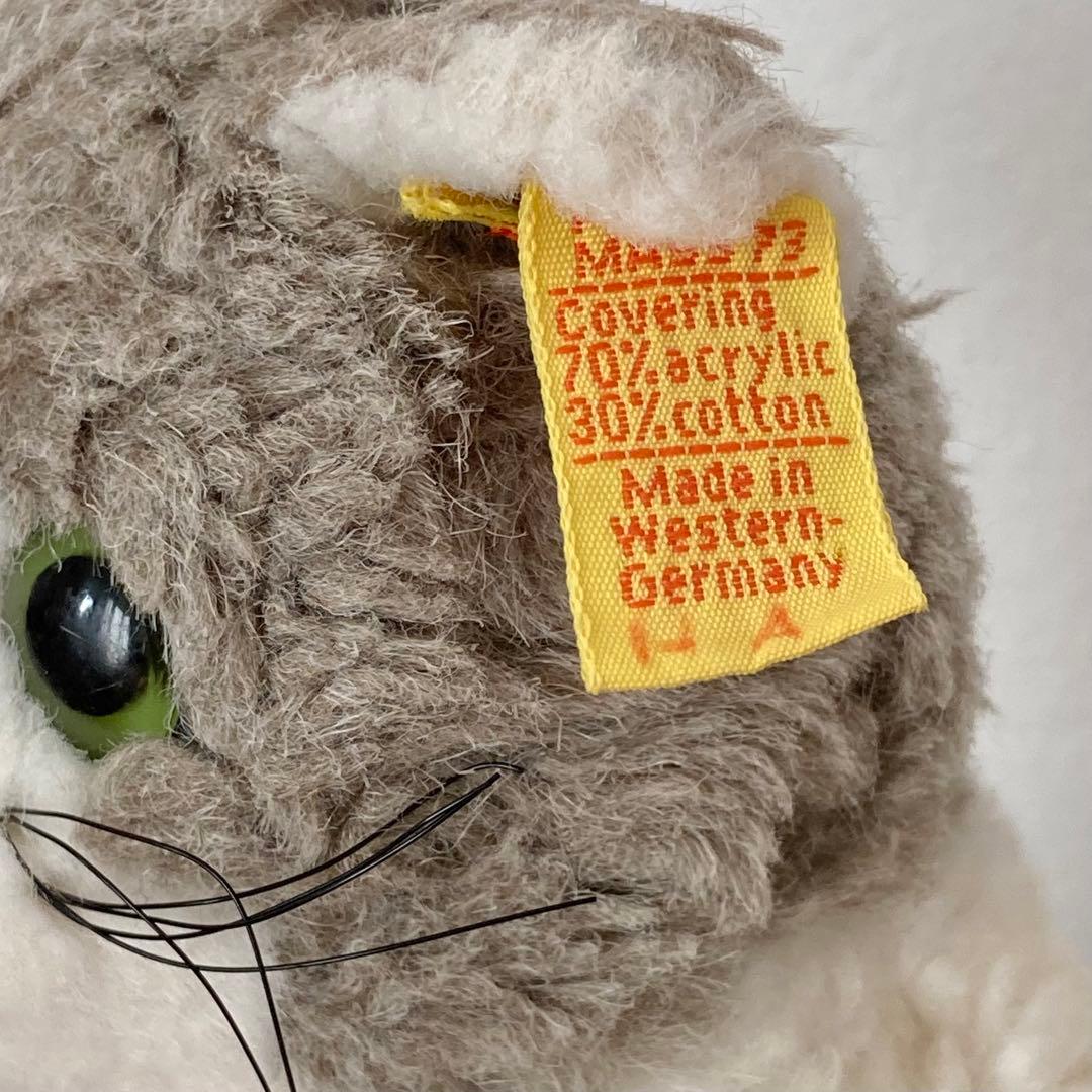 オールドシュタイフ　ハチワレ猫　シュタイフ　ぬいぐるみ　ドイツ　ヴィンテージ