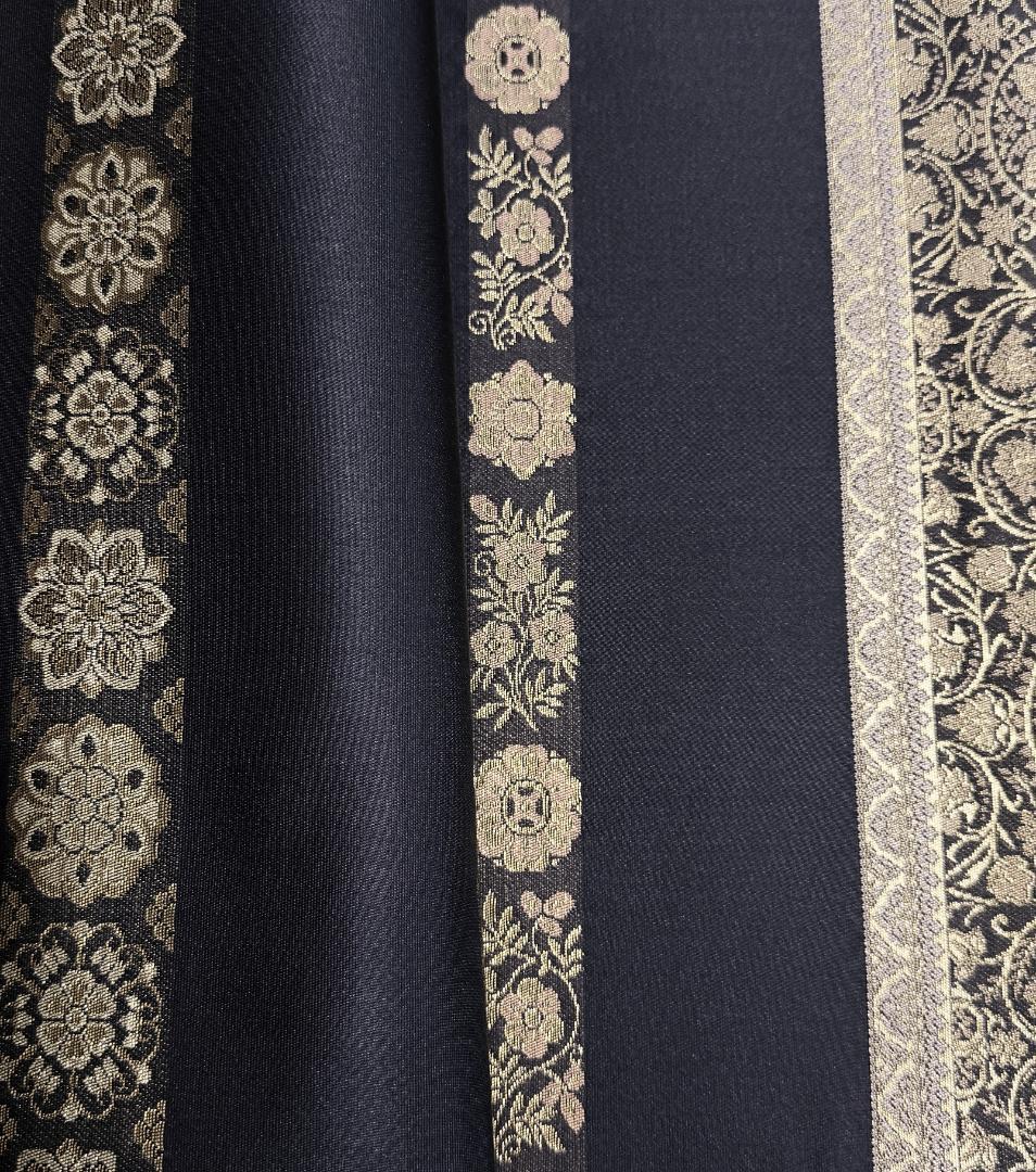 帯３箔清兵衛　草木染　正倉院間道裂織　袋帯　グレー系　未使用品　長さ４３８ｃｍ