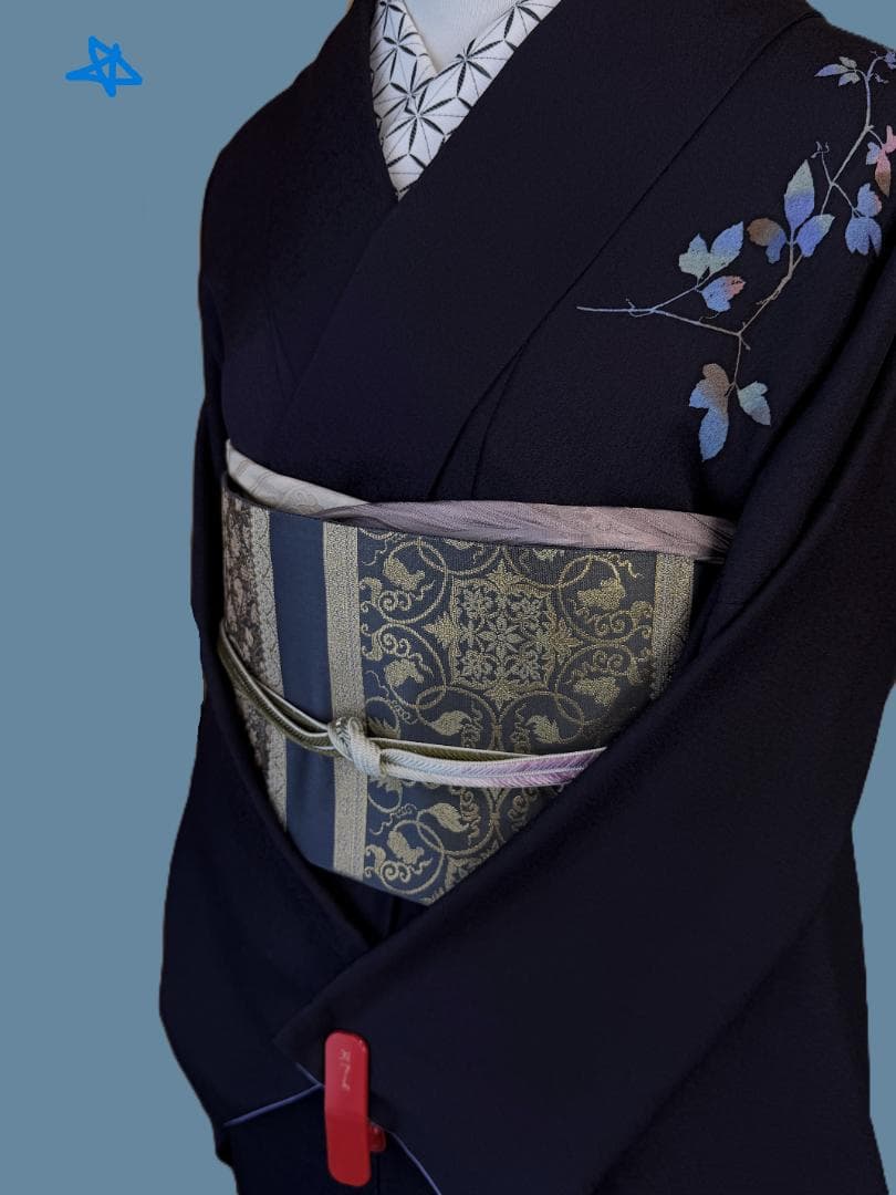 帯３箔清兵衛　草木染　正倉院間道裂織　袋帯　グレー系　未使用品　長さ４３８ｃｍ