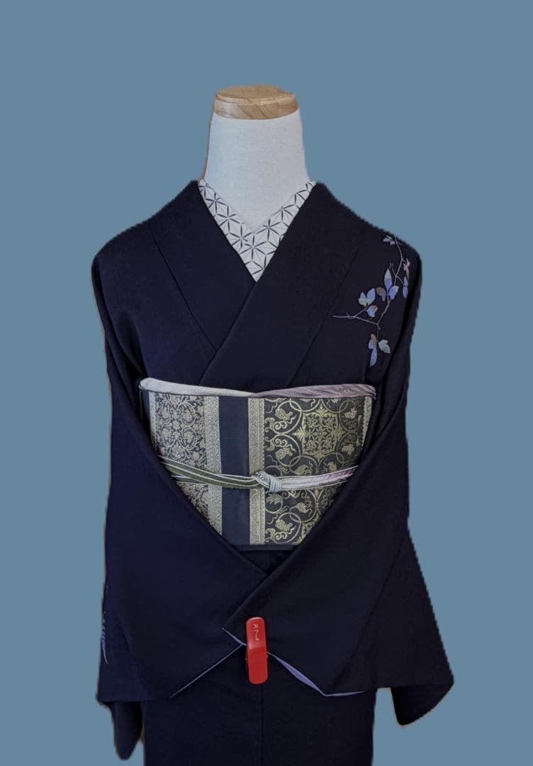 帯３箔清兵衛　草木染　正倉院間道裂織　袋帯　グレー系　未使用品　長さ４３８ｃｍ