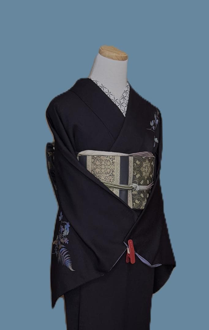 帯３箔清兵衛　草木染　正倉院間道裂織　袋帯　グレー系　未使用品　長さ４３８ｃｍ