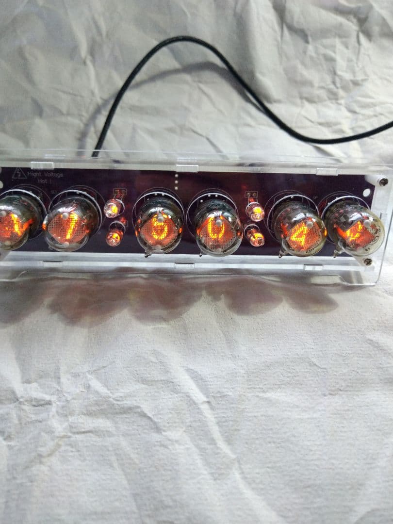 メ*6様 ニキシー管時計 IN-2 6球 完成品 アクリルケース入 送料込