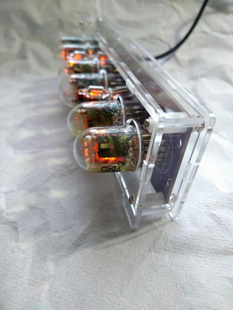 メ*6様 ニキシー管時計 IN-2 6球 完成品 アクリルケース入 送料込