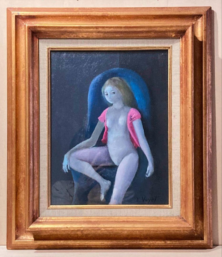 ジャック ボワイエ「少女」額装●油彩 サイン ギャラリーシール フランス画家●