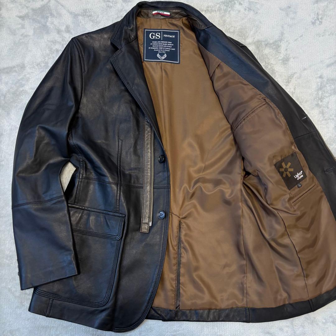 美品 2way✨ G-stage ラムレザー　テーラードジャケット　ブラック　L