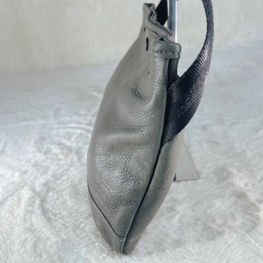 【美品】 PORTER ポーター ショルダーバッグ レザー グレー