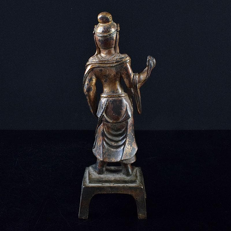 マツ　仏教美術　古銅鍍金　チベット仏　仏像　置物　D　R8634