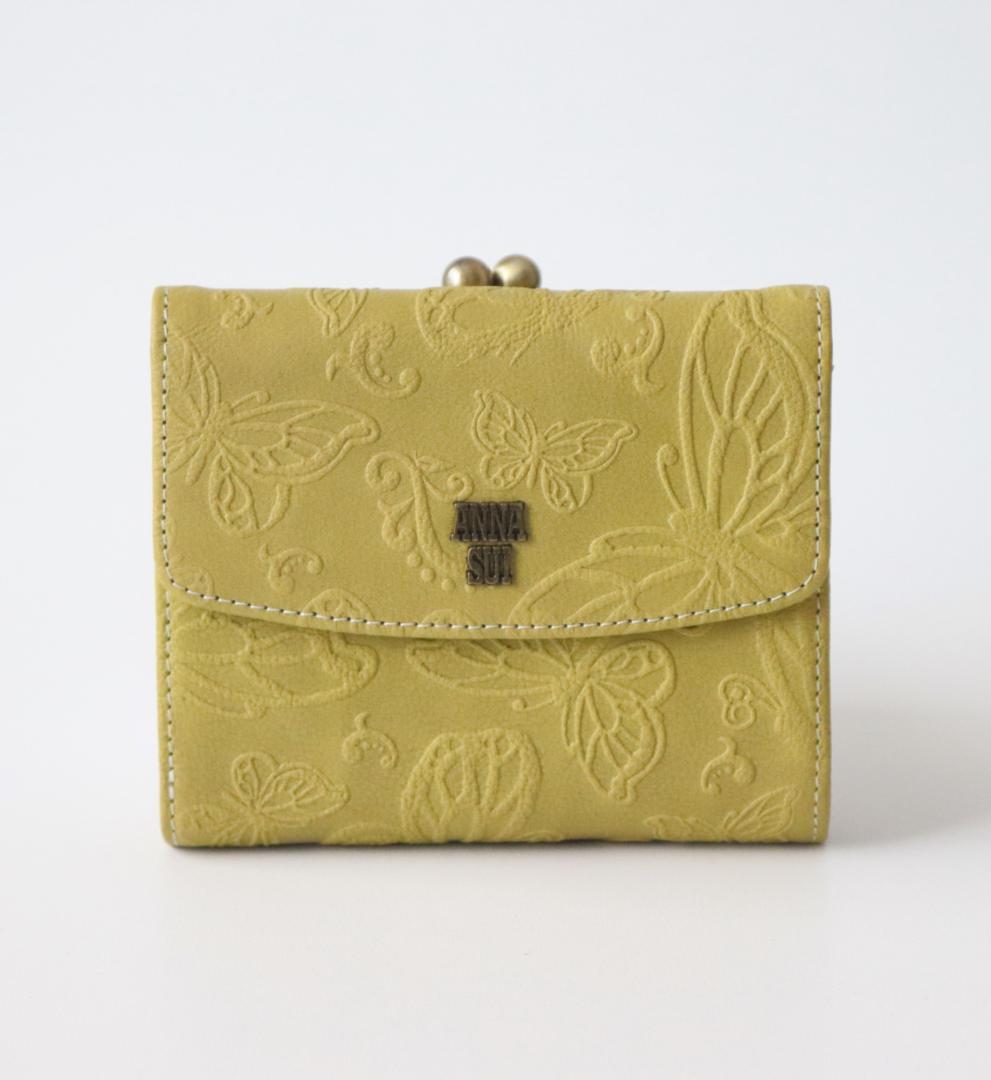 新品タグ付き【アナスイ】バタフライ ダンス 口金 がま口二つ折り財布