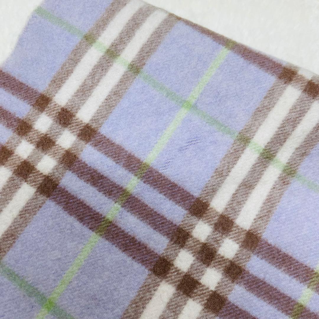 BURBERRY バーバリーロンドン カシミヤ マフラー チェック パープル