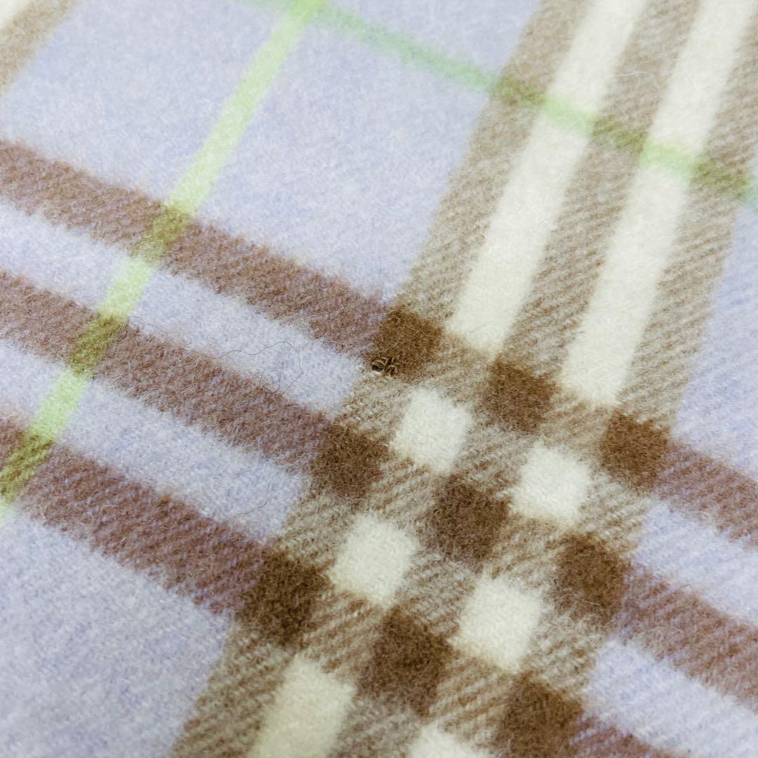 BURBERRY バーバリーロンドン カシミヤ マフラー チェック パープル