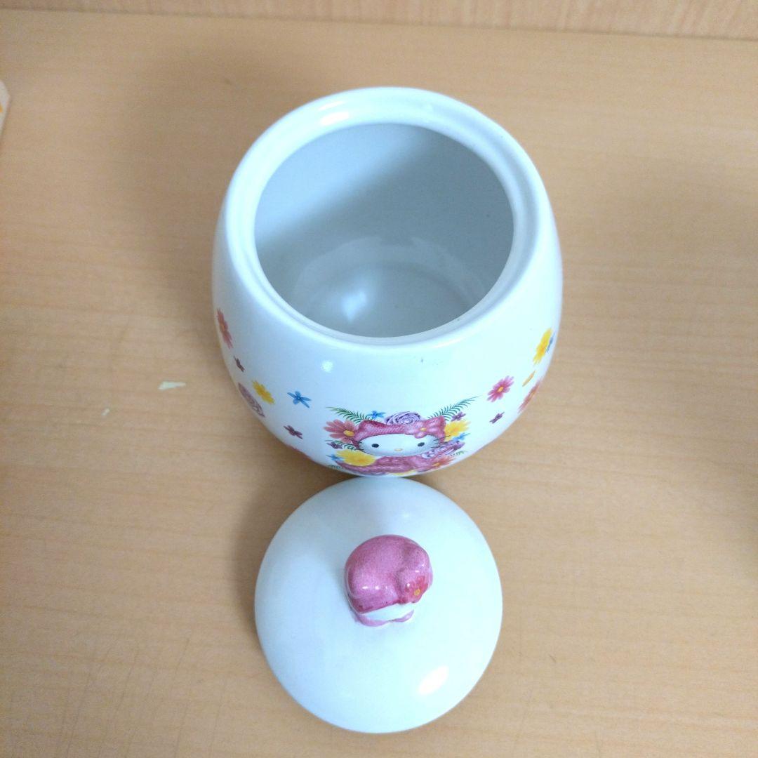 ハローキティ 陶製キャンディポット ガラスキャニスター ガラスポット 3個セット