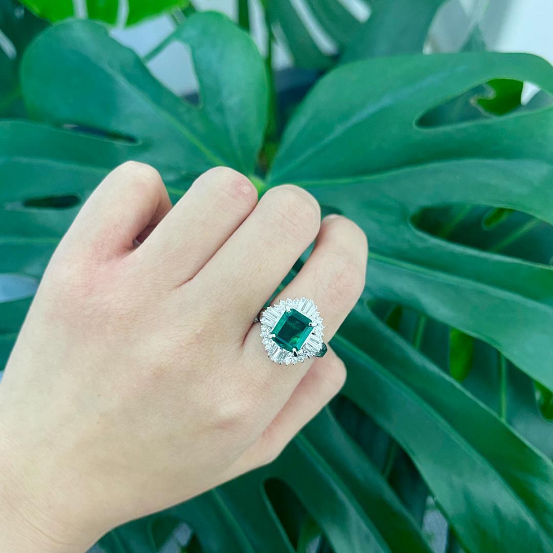 Pt900 エメラルド1.74ct ダイヤ リング 鑑別書付 #11