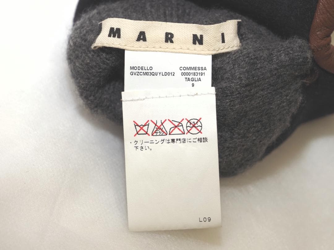marni マルニ 12AWカシミアライナー鹿革グローブ9 手袋