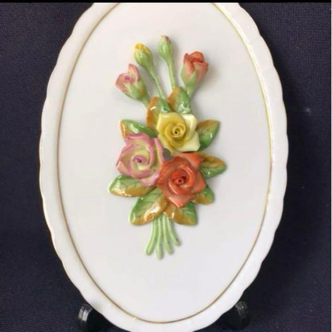 ヘレンド    立体陶板 プラーク 希少　薔薇