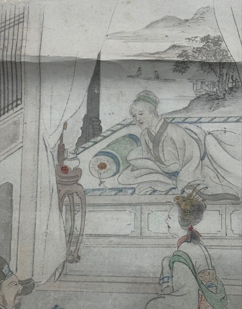 孝子ニ圖　紙本肉筆　小田海仙筆　掛軸　共箱　送料込み251031