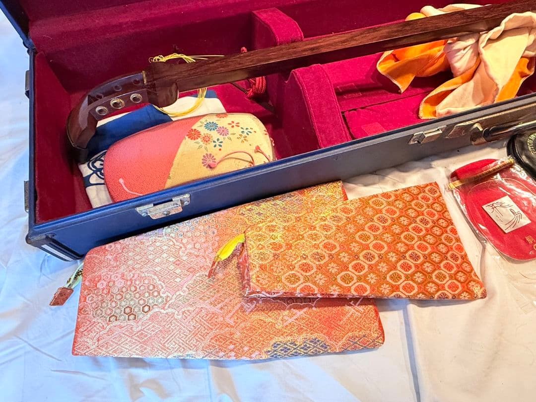 三味線　和楽器　細棹　長唄　撥　ハードケース　付属
