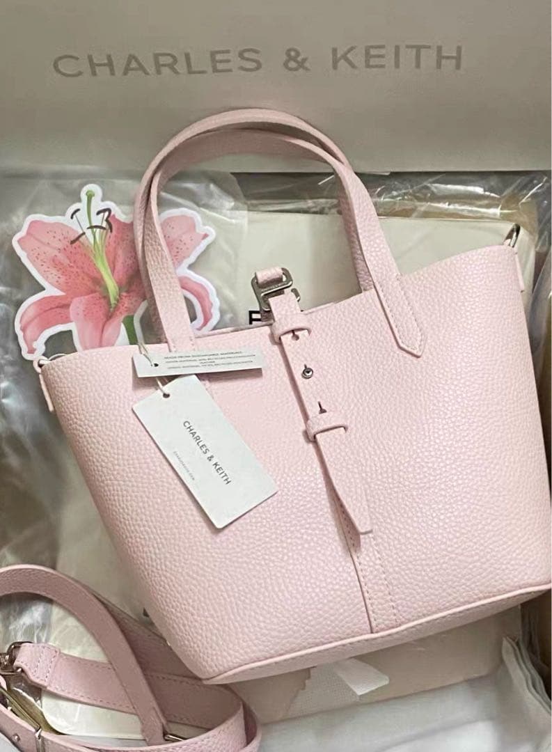 Beryl ベリル リサイクルレザーバケツバッグ ピンク