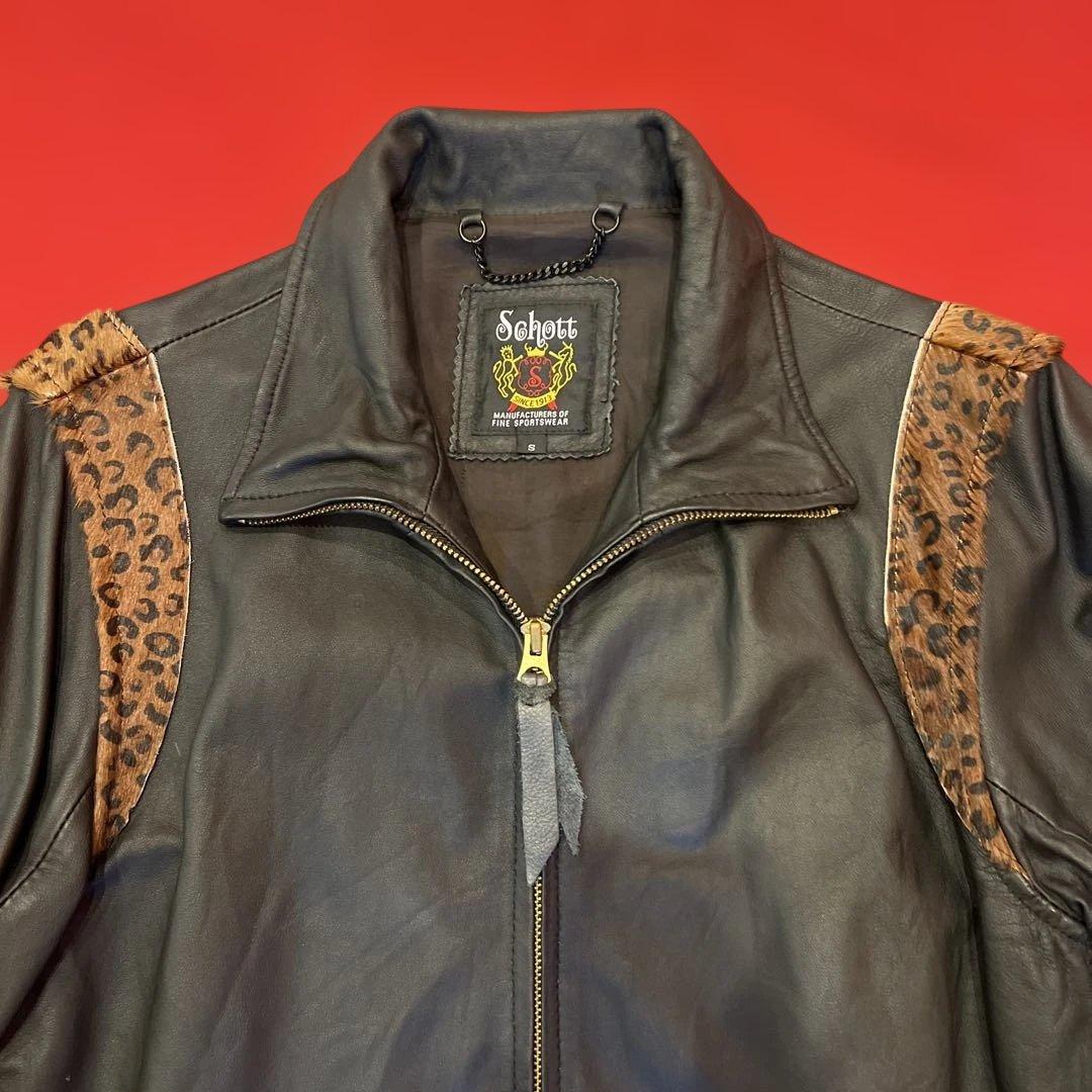 Sサイズ　Schott　ショット　レザージャケット　ライダース　古着　USED