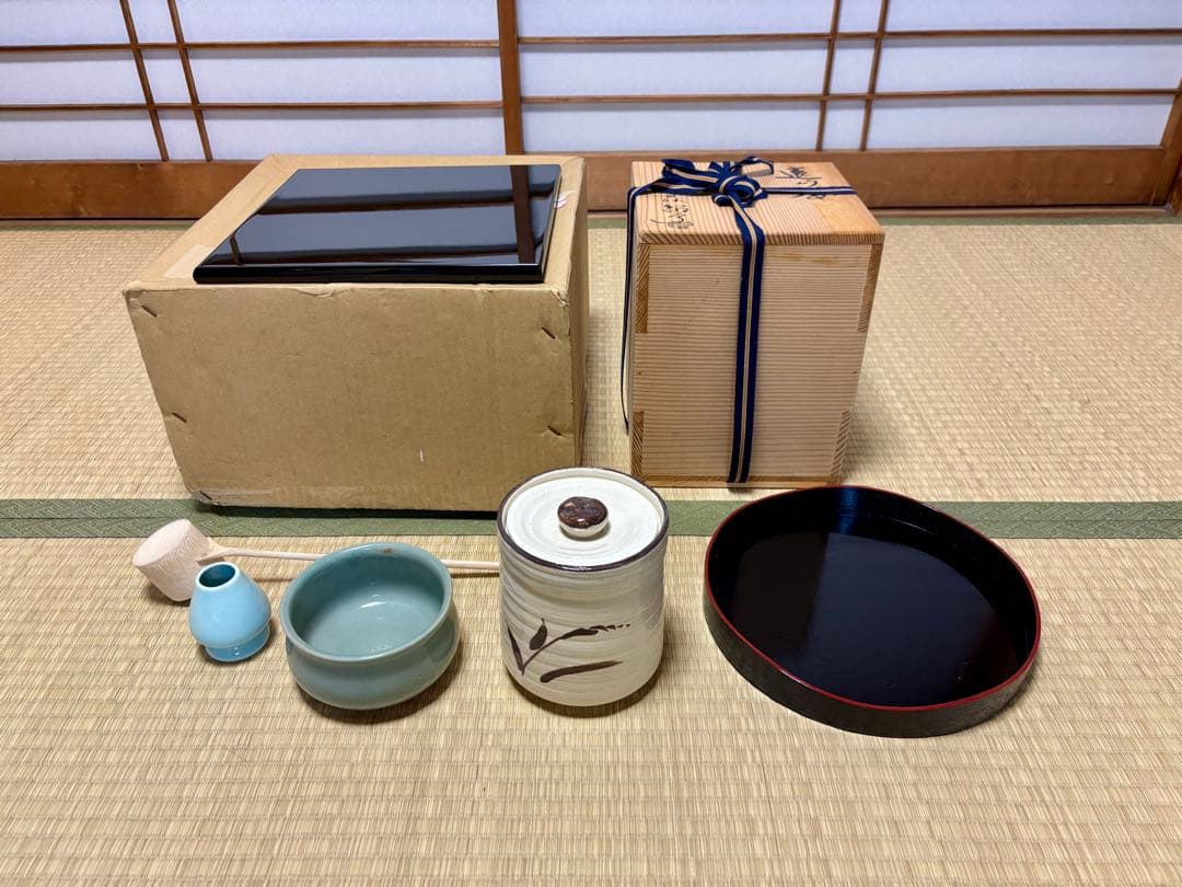 茶釜と茶道具セット　金森紹栄　釜　遠山釜　風炉五徳付き【新品未使用】