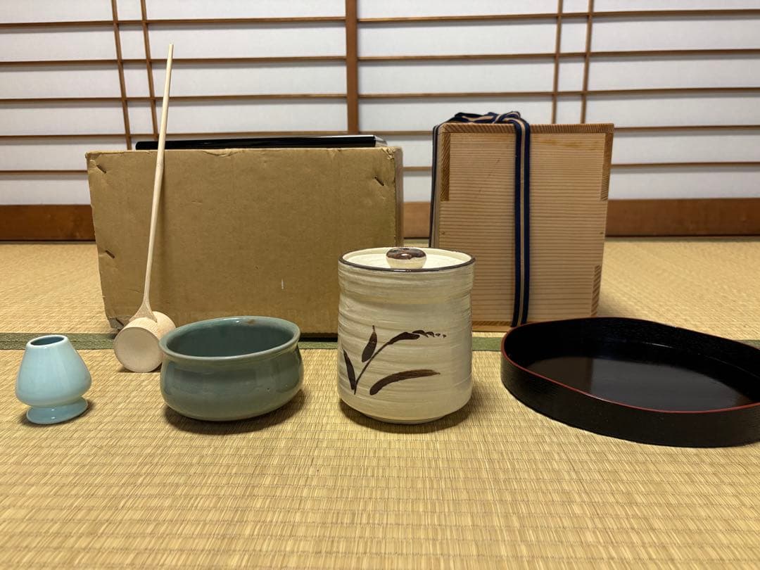 茶釜と茶道具セット　金森紹栄　釜　遠山釜　風炉五徳付き【新品未使用】