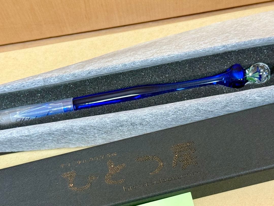ひとつ房ガラスペン 代官山蔦屋 花入りブルー