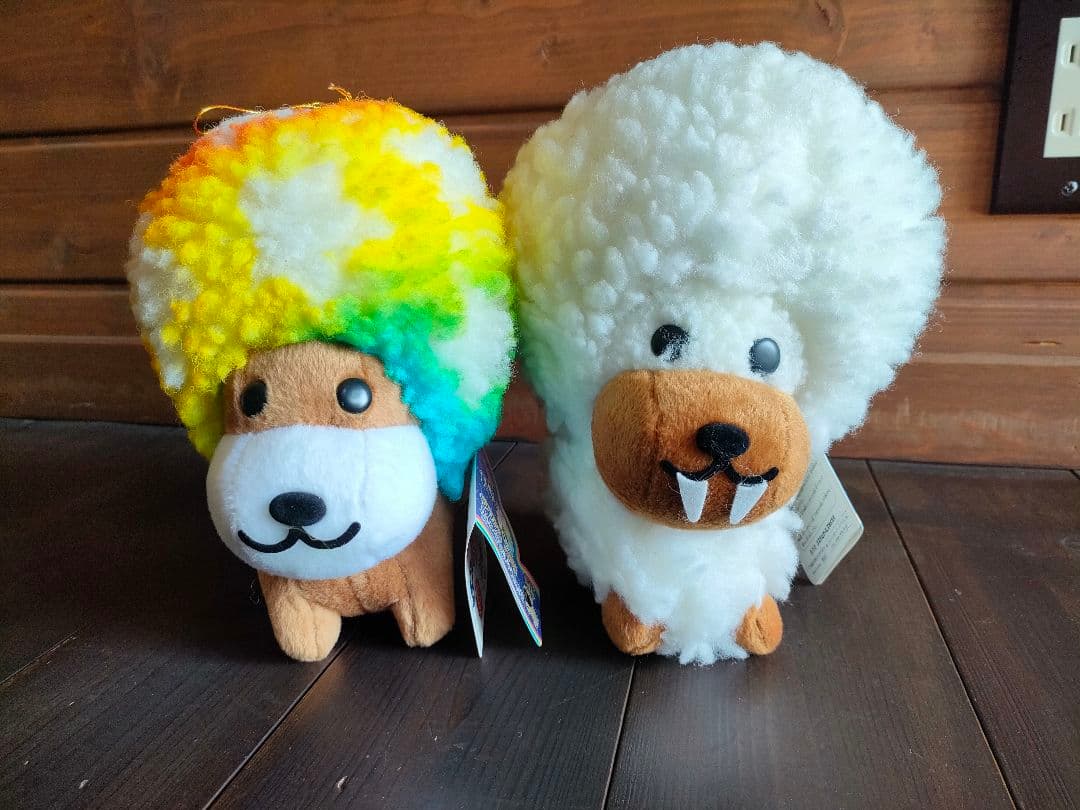 アフロ犬　ぬいぐるみ・PART3×4体＆フェイスクッション3個まとめ売り