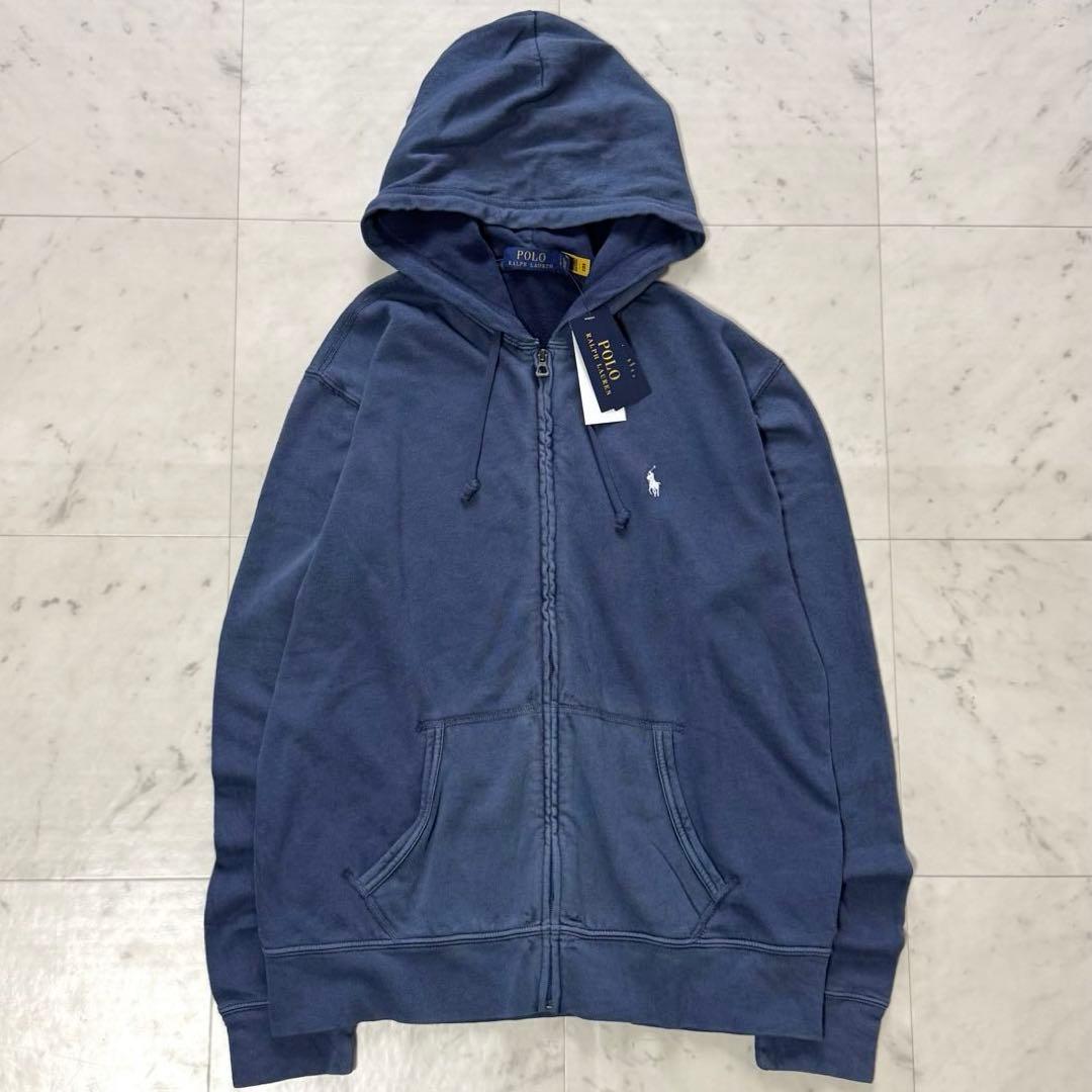 未使用タグ付き ポロラルフローレン ジップアップパーカー ヴィンテージ加工 L