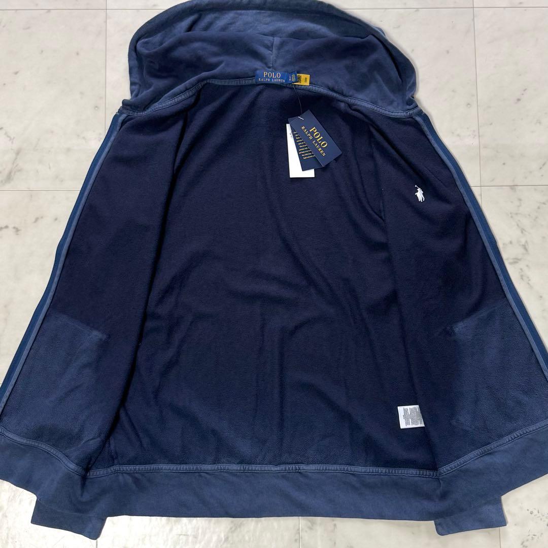 未使用タグ付き ポロラルフローレン ジップアップパーカー ヴィンテージ加工 L