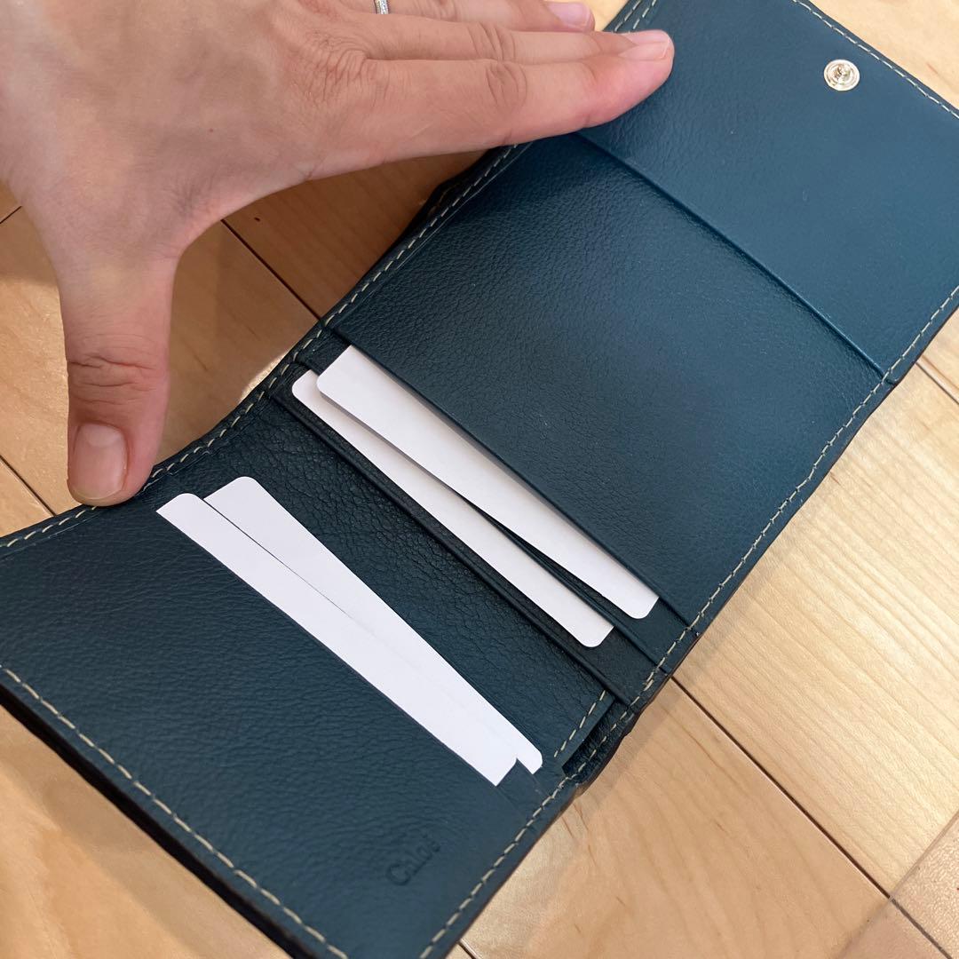 新品　クロエ　Chloe三つ折り財布　グリーン