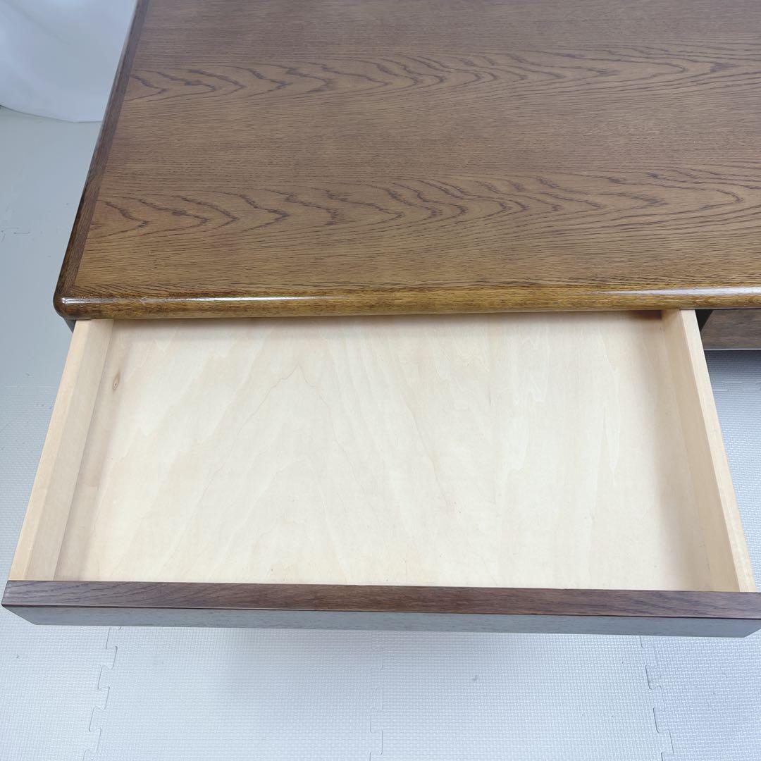 カリモク 引き出し付き 木製ダイニングテーブル ローテーブル ビンテージ