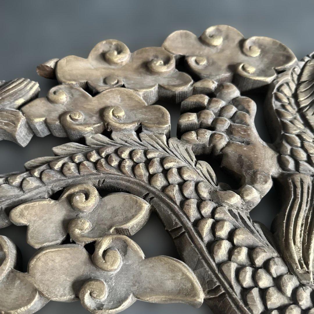 瞬間的お値下げ‼️ヴィンテージ　木製龍ドラゴン彫刻