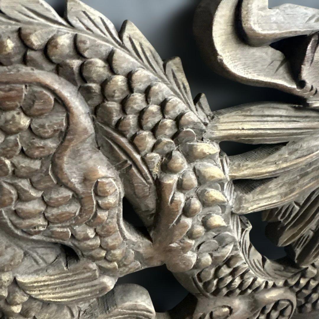 瞬間的お値下げ‼️ヴィンテージ　木製龍ドラゴン彫刻