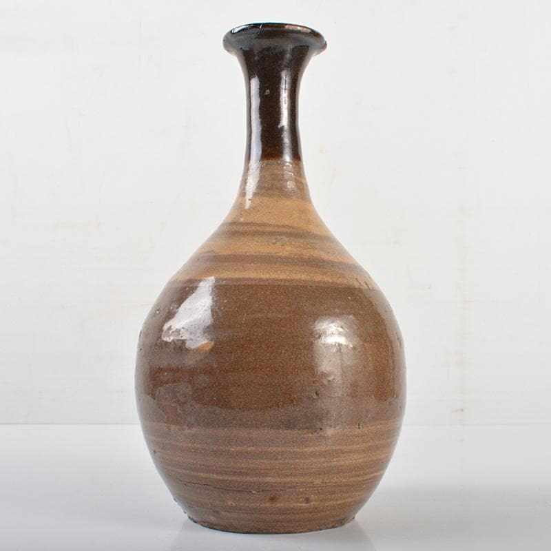 唐津焼　鶴首瓶　徳利　時代箱付　V　R6431