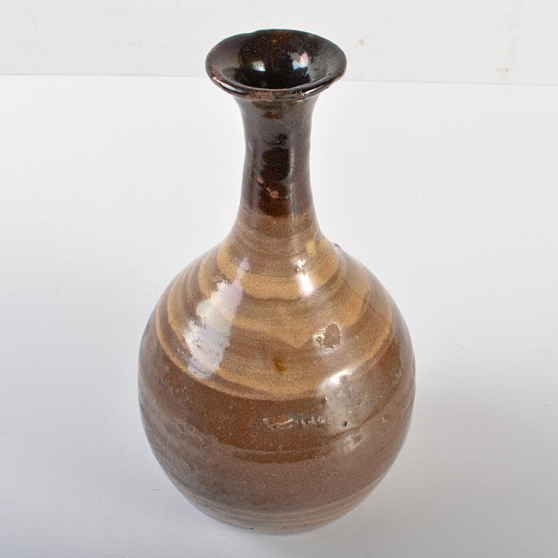 唐津焼　鶴首瓶　徳利　時代箱付　V　R6431