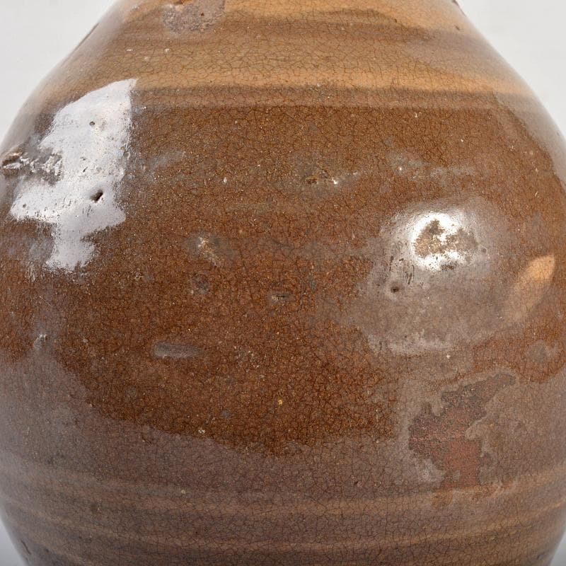 唐津焼　鶴首瓶　徳利　時代箱付　V　R6431