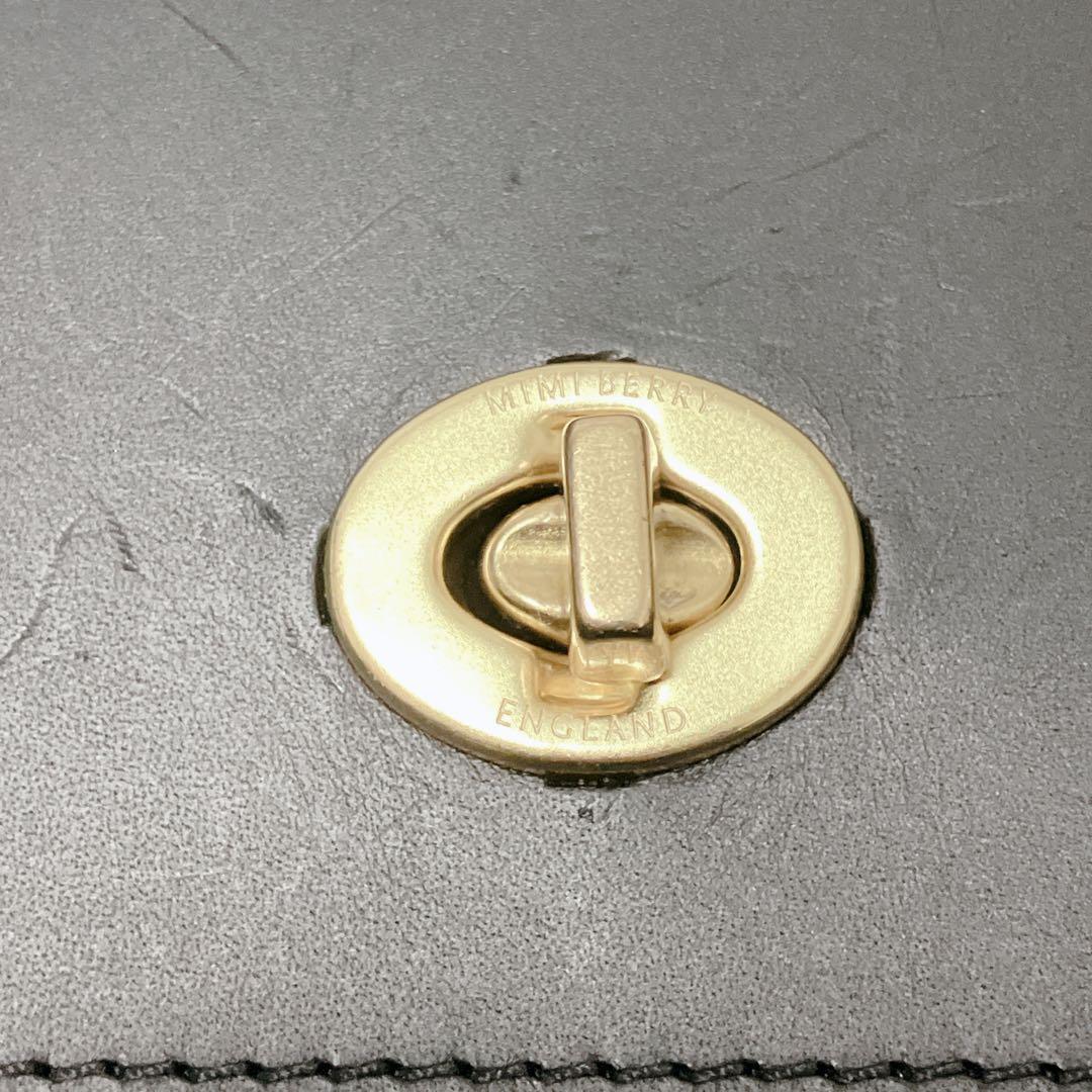 ミミベリー へべ 2way ショルダーバッグ レザー ブラック ターンロック