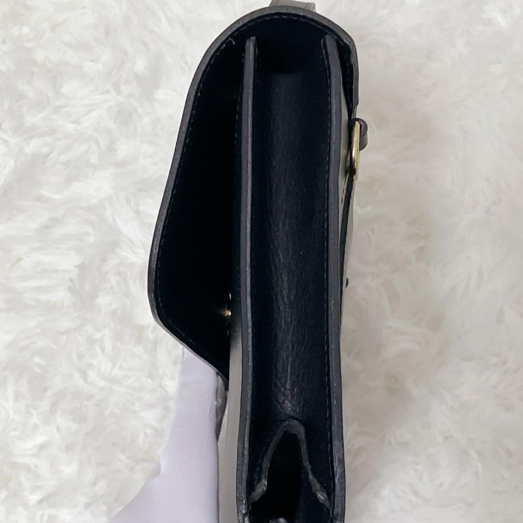 ミミベリー へべ 2way ショルダーバッグ レザー ブラック ターンロック