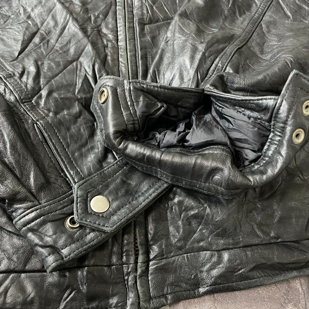 vintage 本革 American オールドレザージャケット ブラック L