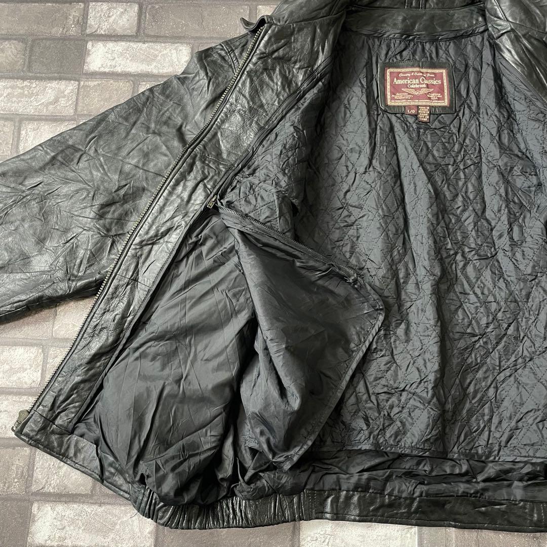 vintage 本革 American オールドレザージャケット ブラック L