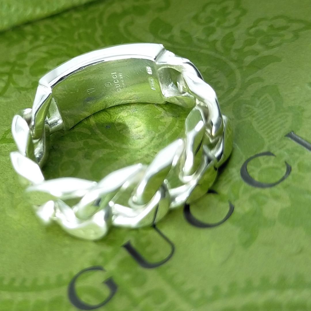 ◆SALE◆【GUCCI】プレート　喜平　チェーン　リング　１７号　1875