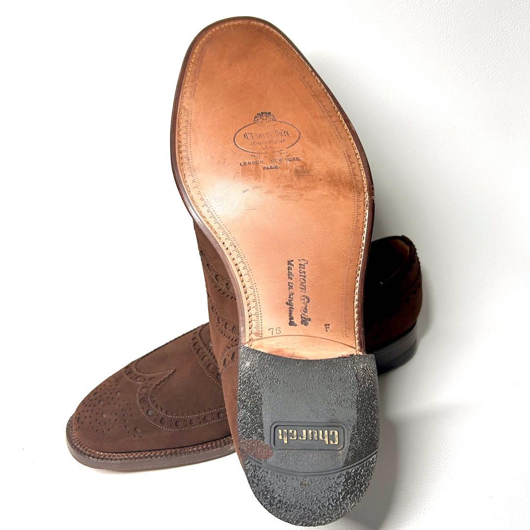 【デッドストック】チャーチ スエードウイングチップ バックUK7 1/2
