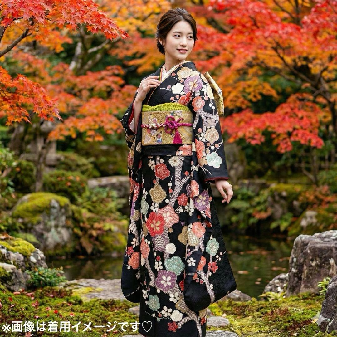 梅模様が可愛らしい♡振袖フルセット　成人式前撮り